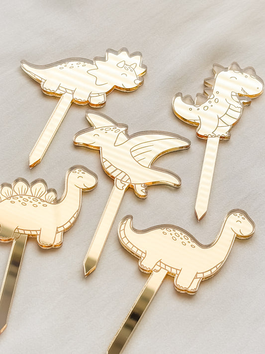 Kakkukoriste dinosaurus 5kpl (eri värejä)
