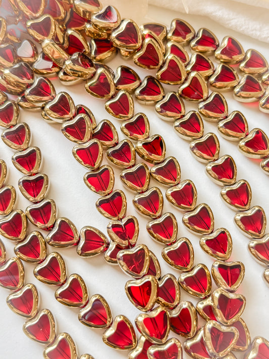 Lasihelmi sydän 10x10x4mm