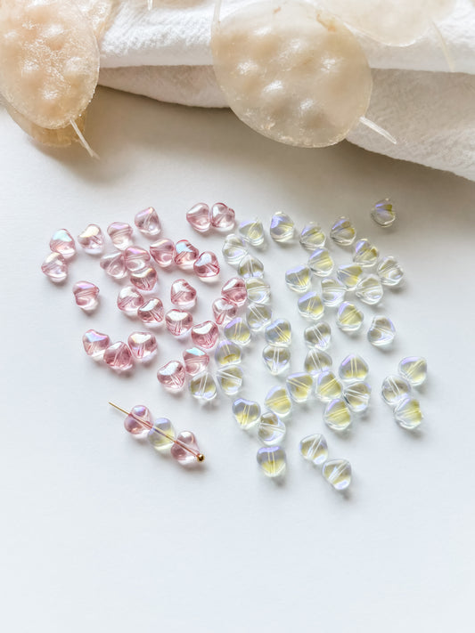 Lasihelmi sydän 6x6x4mm, 10kpl
