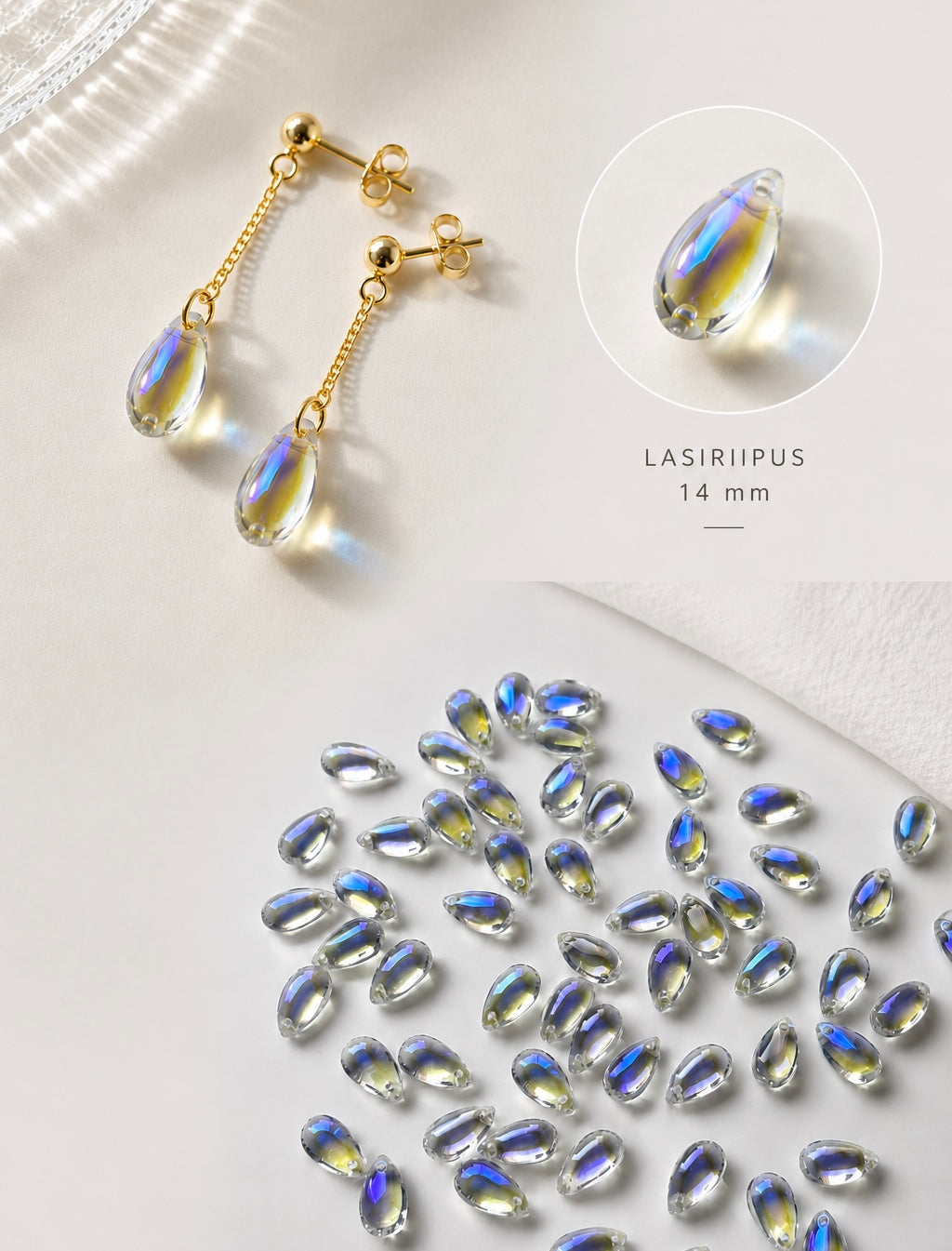Lasiriipus pisara 14x8x5mm, 10kpl