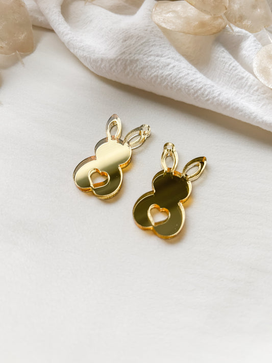 Pendant bunny/heart 35mm, 1 pair (different colors)