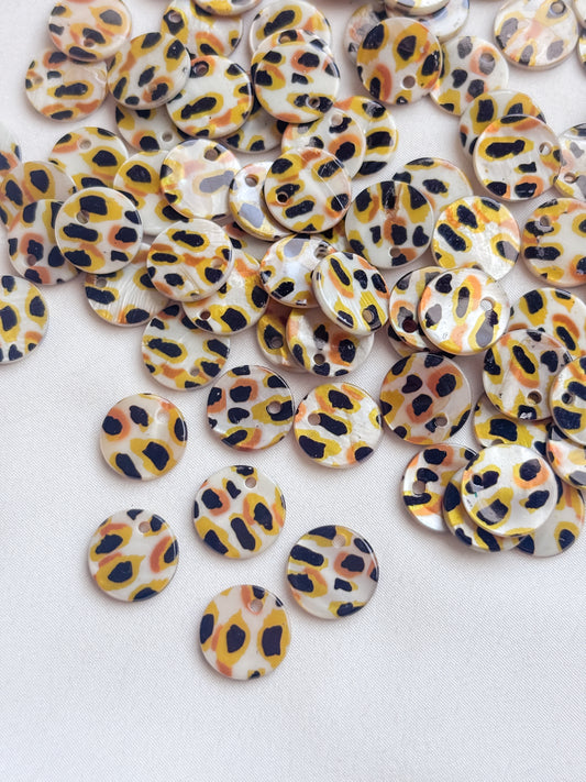 Riipus ympyrä leopardikuvio 12.5x2mm, 6kpl