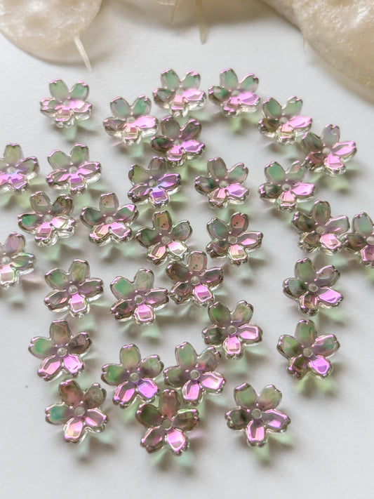 Lasihelmi kukka 10x4mm, 10kpl