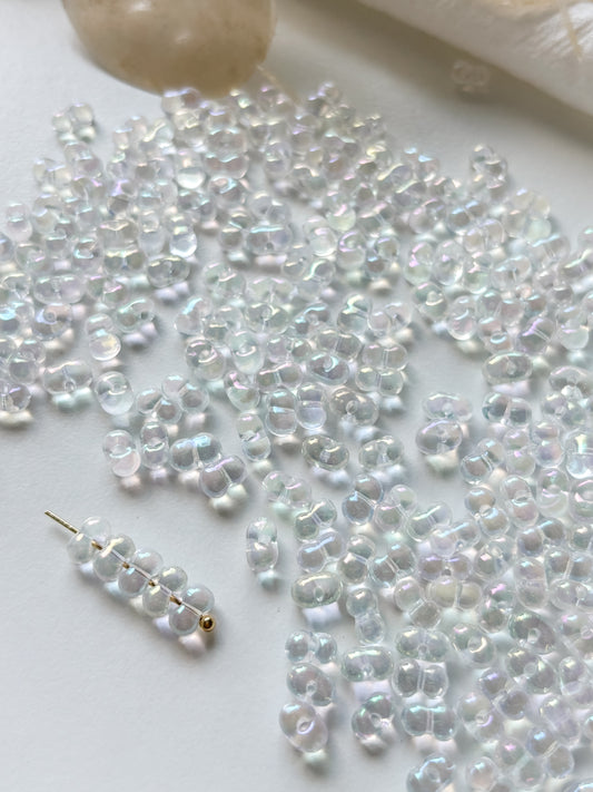 Lasihelmi 5.5~6x3~3.5x3mm, kirkas, 50kpl