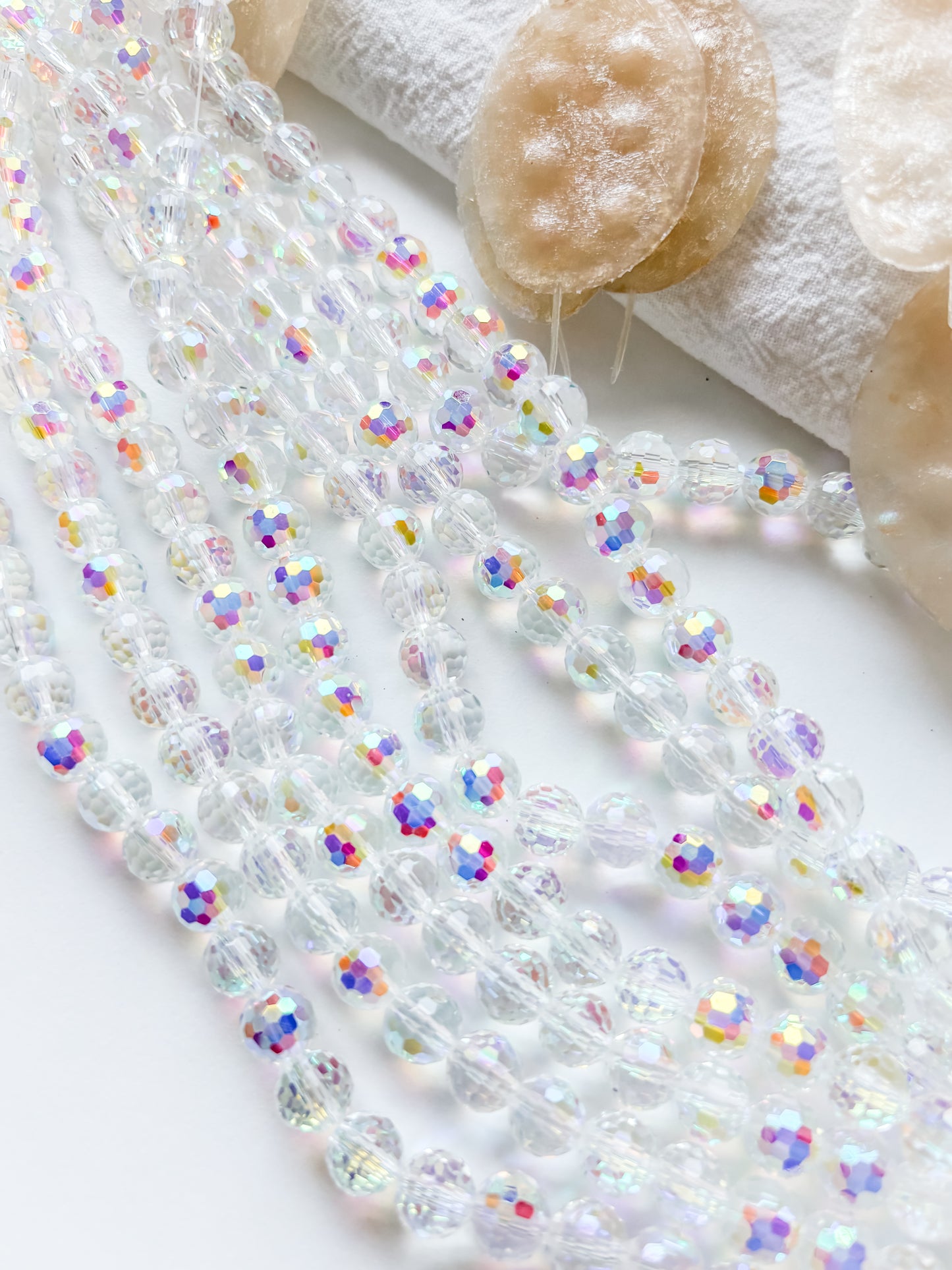 Glass bead 8mm, approx. 70pcs