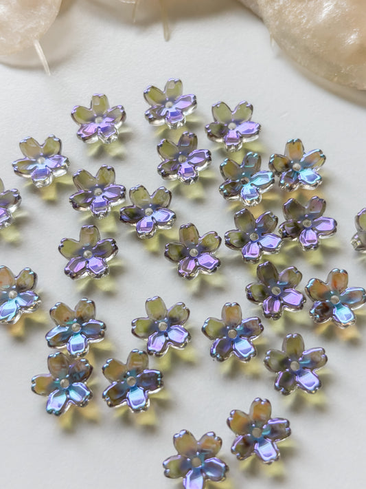 Lasihelmi kukka 10x4mm, 10kpl